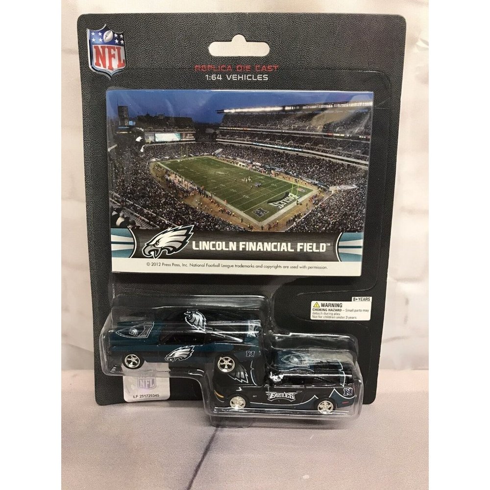 Philadelphia Eagle Die Cast Car 1:64 Ford Mustang Lincoln Financial Stadium Card - Picture 1 of 7